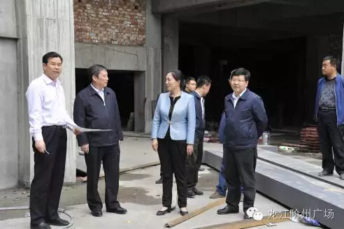 市長陳青，副市長王月成陪同省電力投資集團公司總經(jīng)理李輝一行深入階州廣場視察