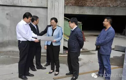市長陳青，副市長王月成陪同省電力投資集團公司總經(jīng)理李輝一行深入階州廣場視察