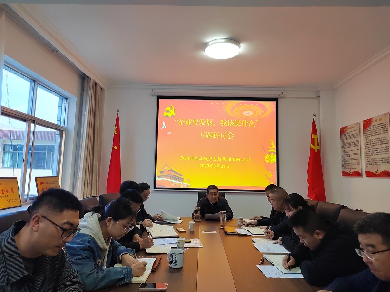 【“三抓三促”行動進行時】市龍江城鄉(xiāng)集團開展“隴南要發(fā)展，我該謀什么”——圍繞“加快集團公司高質(zhì)量發(fā)展，我該謀什么”專題研討